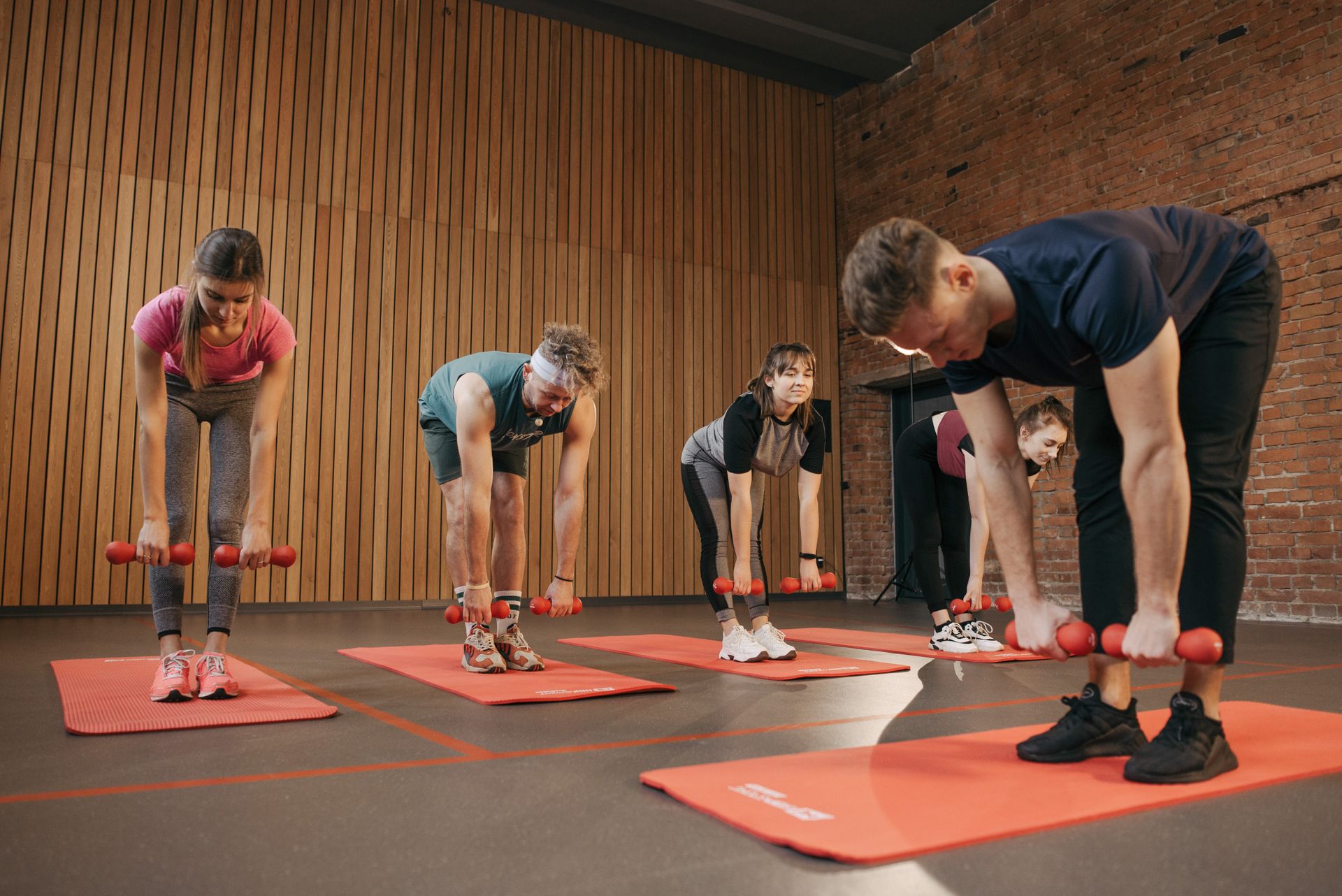 Group of people training together in a fitness class